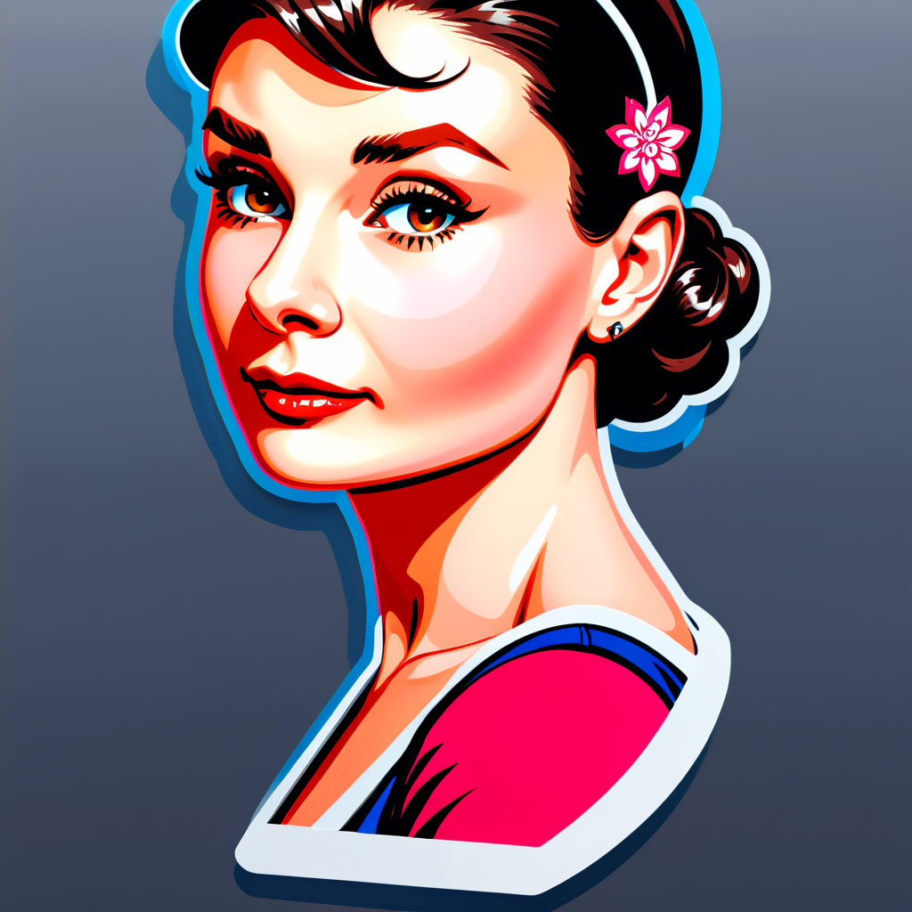 Audrey Kathleen Hepburn-Ruston Face Sticker