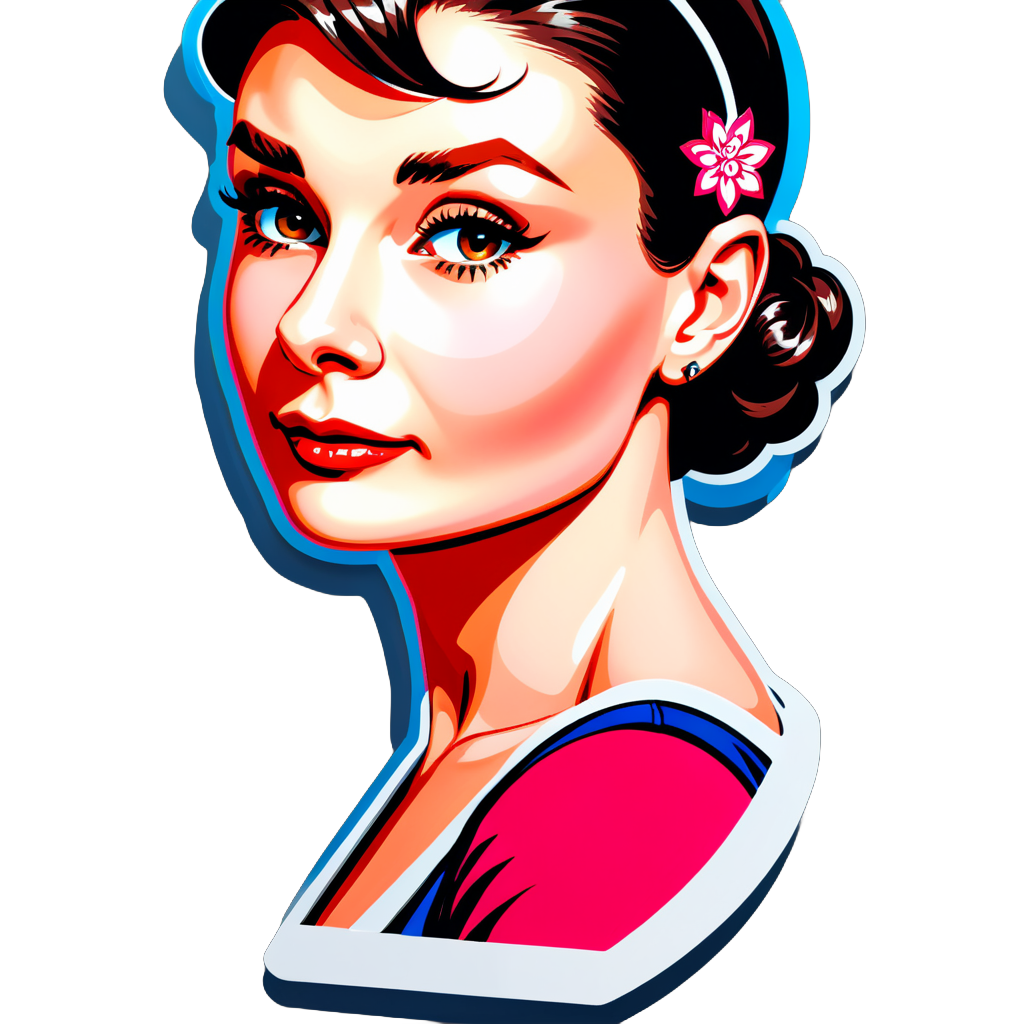 Audrey Kathleen Hepburn-Ruston Face Sticker