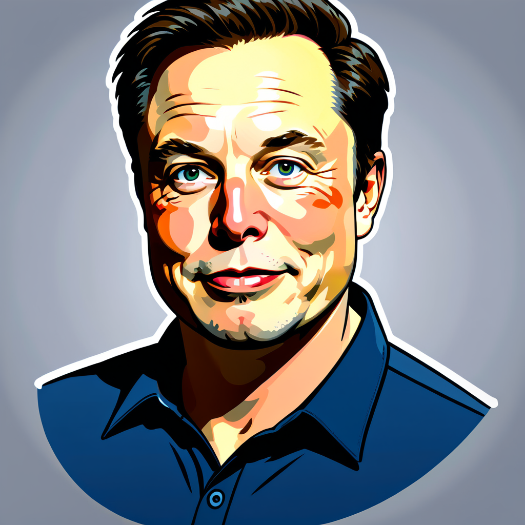 Elon Reeve Musk Face Sticker