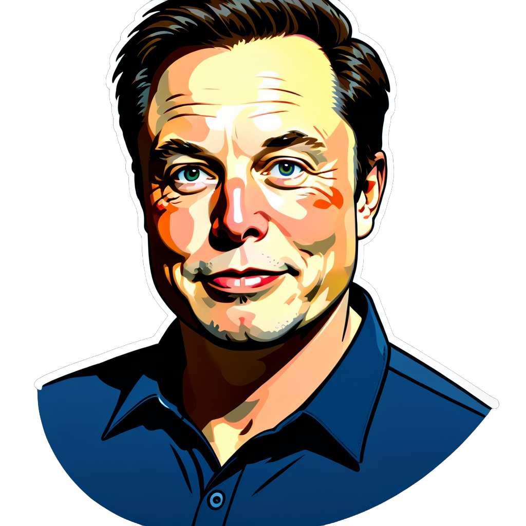 Elon Reeve Musk Face Sticker